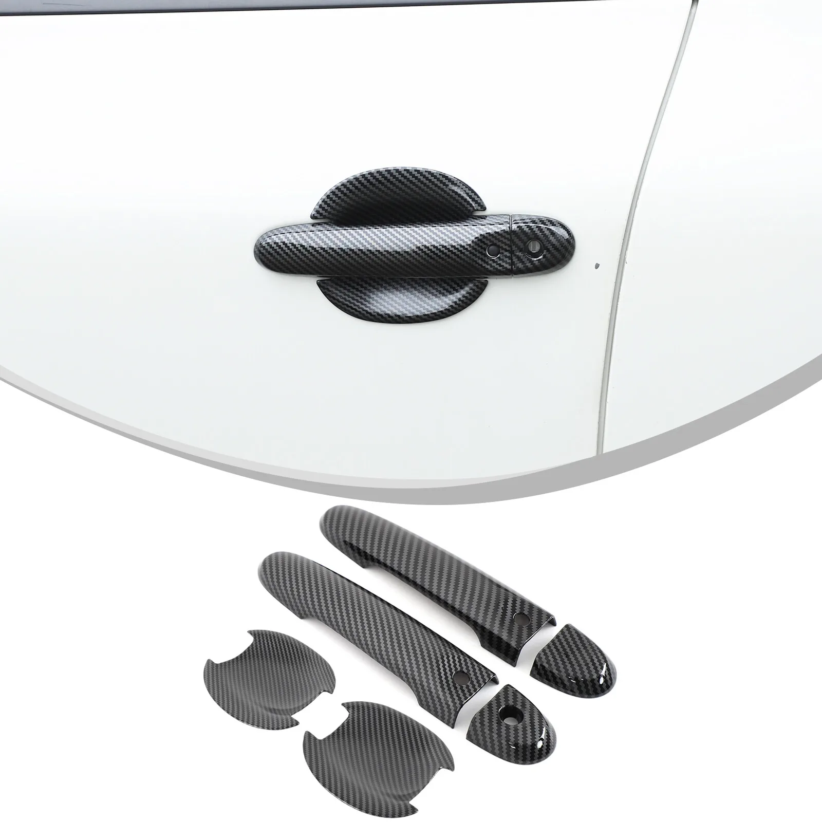 

ABS Carbon Style Car Exterior Door Handle Cover For Nissan Juke 2011-2019 Door Bowl Protection Trim Cover Accessories