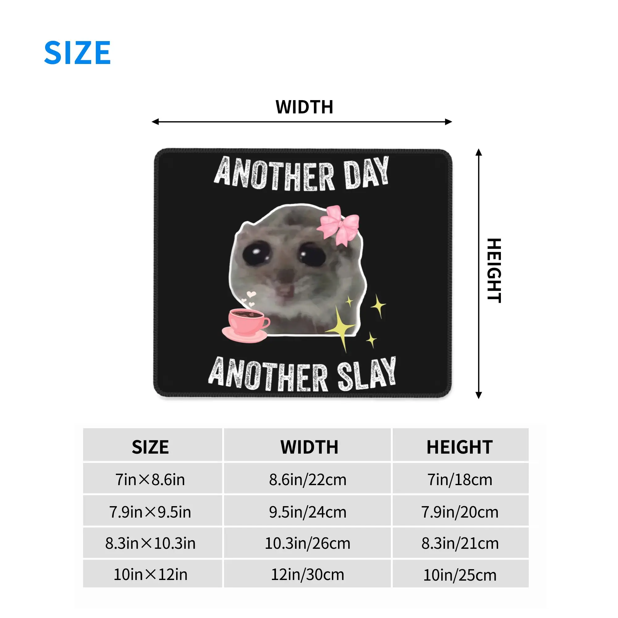 Sad Hamster Another Day Another Slay Mouse Pad Computer Keyboard Mouse Mat Gaming Laptop Desk Mat Office Accessories Table Mats