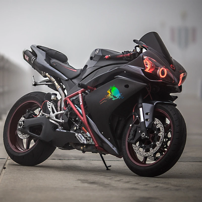 오토바이 반사 데칼 스티커, 해골 스티커, 방수 자외선 차단, 범용 자동차 오토바이 장식 액세서리