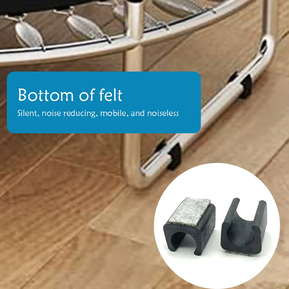 Felt Plastics Furniture Foot Pads Table Leg Covers Chair Pads Anti Slip U-Shaped Pipe Clamps Floor Protection Covers Pipe Caps image 4