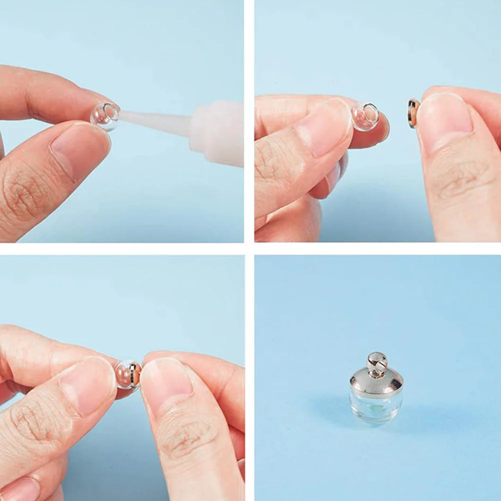 

10Pcs Glass Ball Charm Set Mini Clear Fillable DIY Jewelry Pendant Supplies for Necklace Earring Bracelet Making
