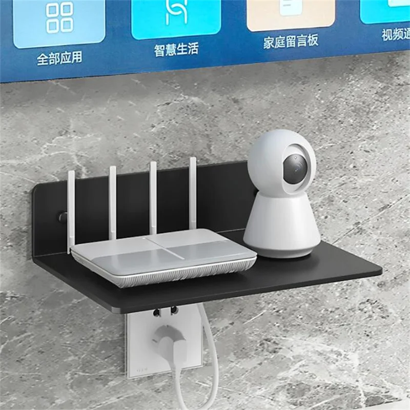 Wifi Router Storage Rack Wall Mounted Multi Function Shelves Projector Camera TV Set Top Box Organizer