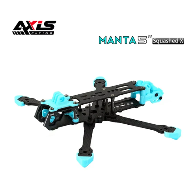 Axisflying MANTA 5 inch Carbon Fiber Squashed X Frame Kits 238mm Wheelbase 5mm Arm Thickness for RC FPV 5inch Freestyle Drone