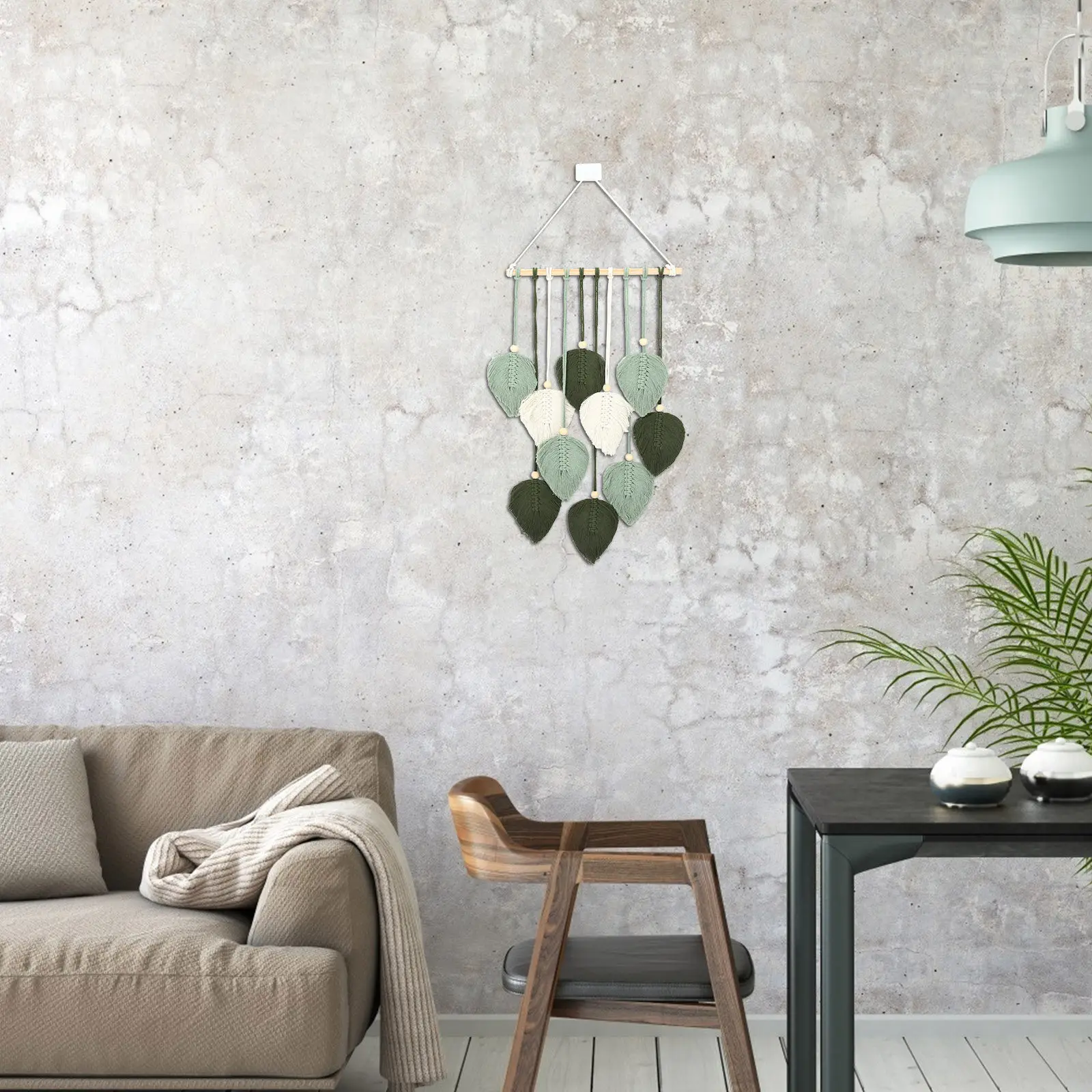 Boheemse wanddecoratie blad tapijt macramé geweven kunst voor thuis woonkamer slaapkamer kinderkamer handgemaakte decoratie interieur