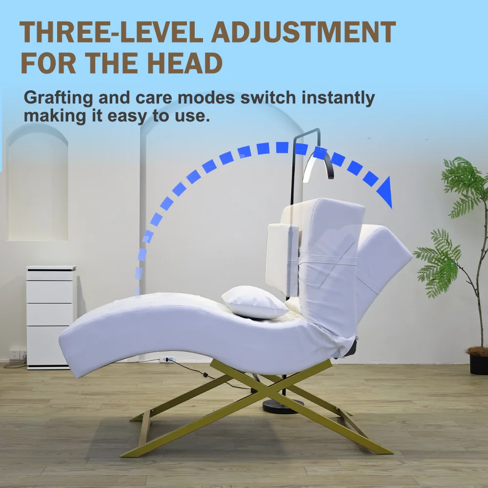 Luxury Arc Shape Eyelash Extension Massage Bed For Professional Beauty Salon Durable Practical Cosmetic Furnish