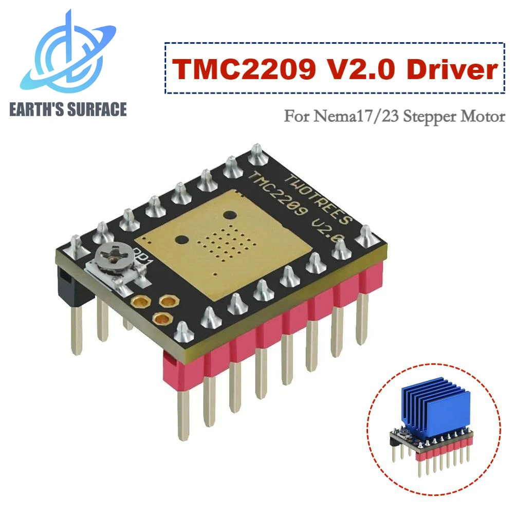 

DB-3D Parts TMC2209 V2.0 Driver Nema17/23 Stepper Motor Driver StepStick 2.5A UART Ultra Silent For MKS Gen L Robin Nano Tinybee