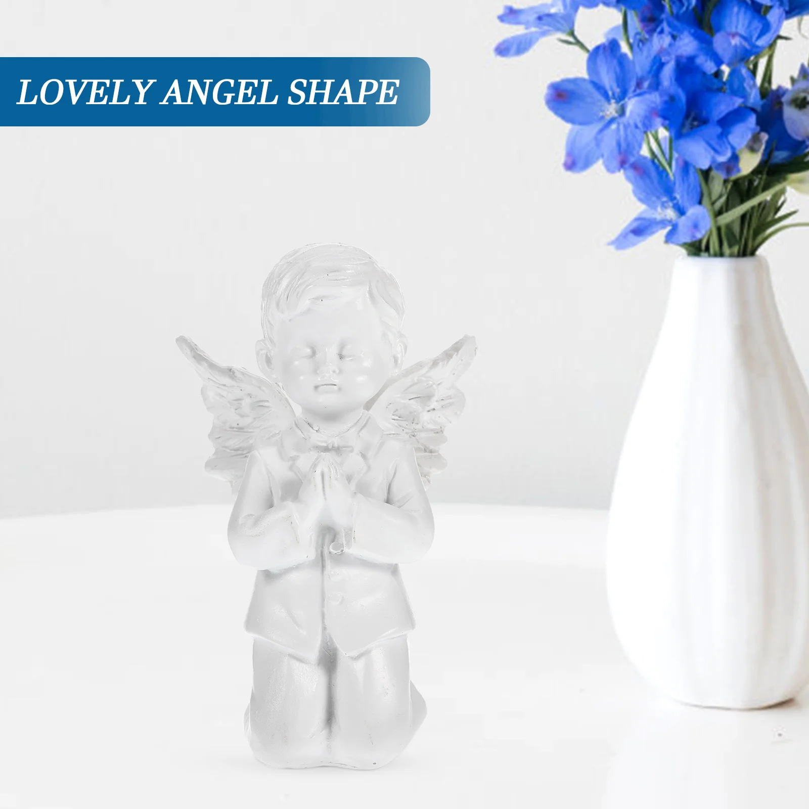 1 قطعة عالية الجودة السلس الراتنج الحرفية الإبداعية الملاك الديكور للمنزل مكتب حديقة الأبيض الراتنج الحرفية ديكورات للباحة #6