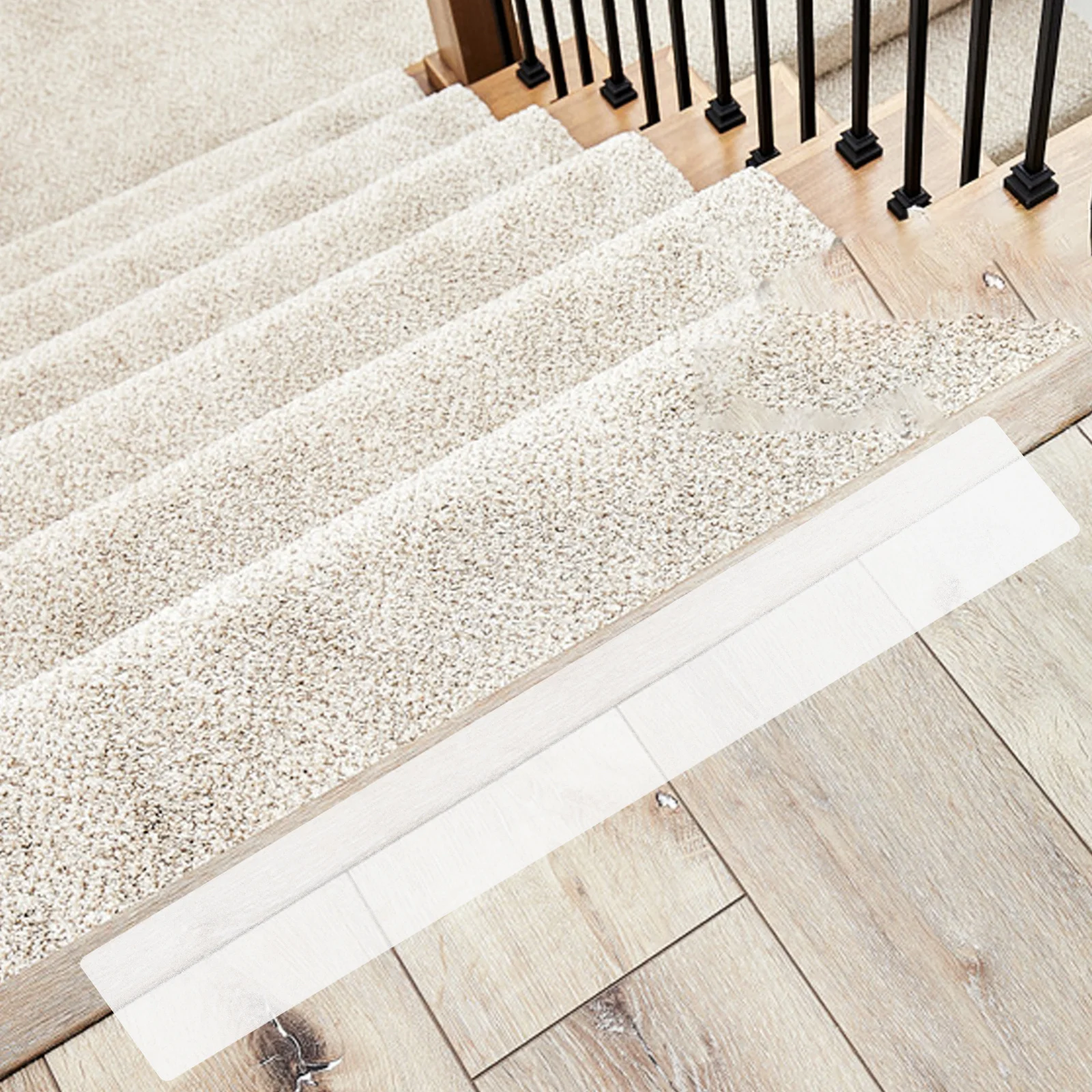 

4pcs Clear Anti Slip Stair Treads Peel Stick Floor Tiles For Indoor Wooden Steps Non Slip Tape Safety Traction Strips Stair
