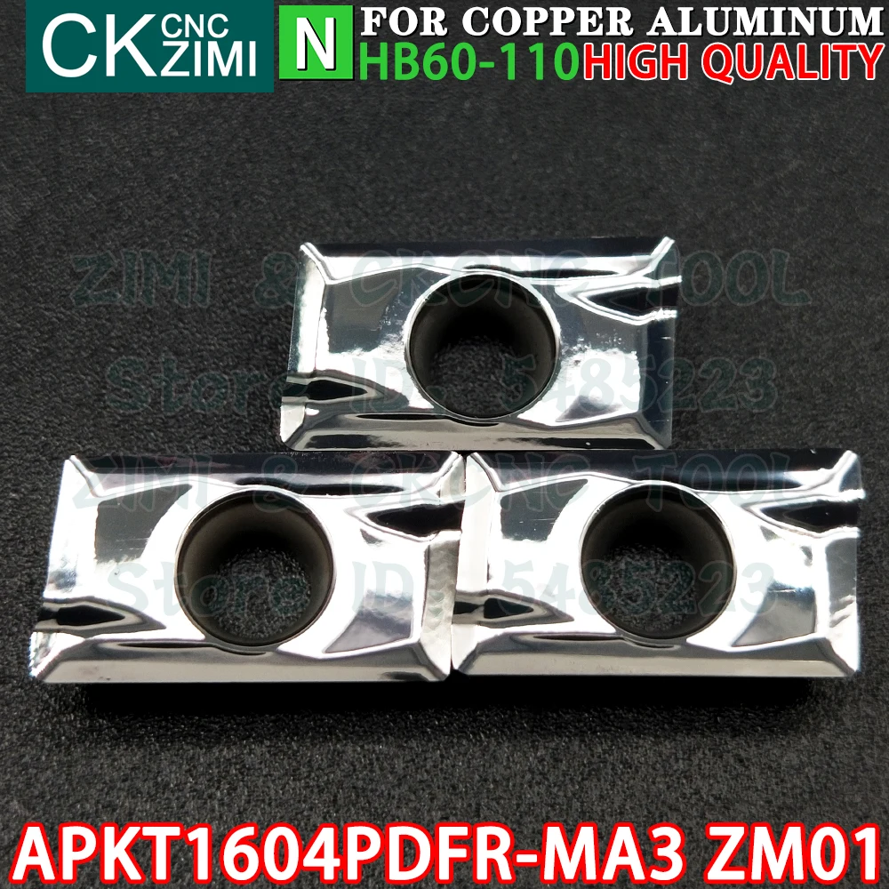 APKT1604PDFR-MA3 ZM01 APKT 1604 PDFR إدراجات كربيد أدوات إدراج طحن الألومنيوم مخرطة معدنية باستخدام الحاسب الآلي أدوات قطع الطحن القابلة للفهرسة إدراجات طحن الوجه APKT1604 APKT 1604PDFR