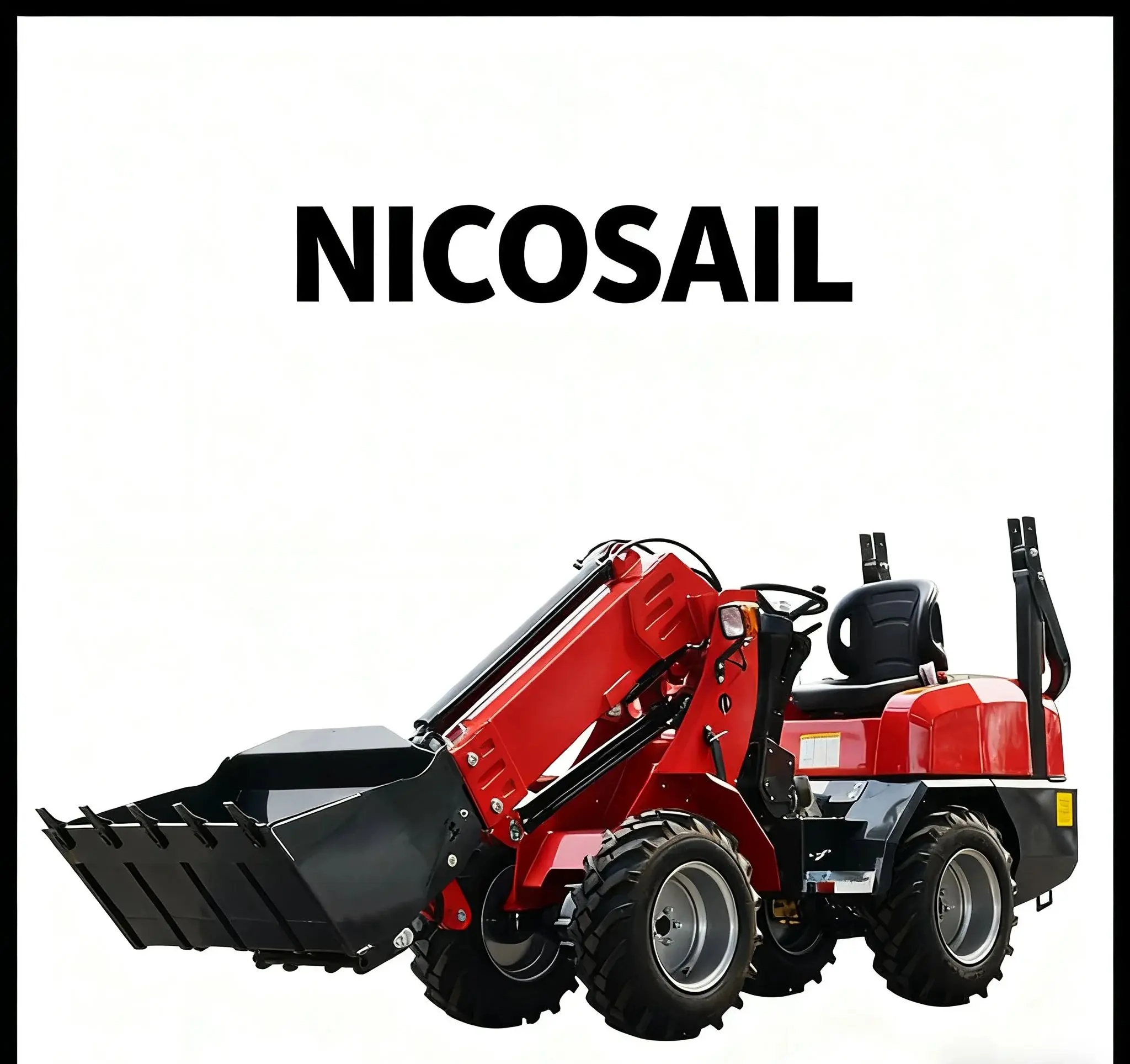Wheel type telescopic loader 4-wheel steering mini remote control loader telescopic arm loader