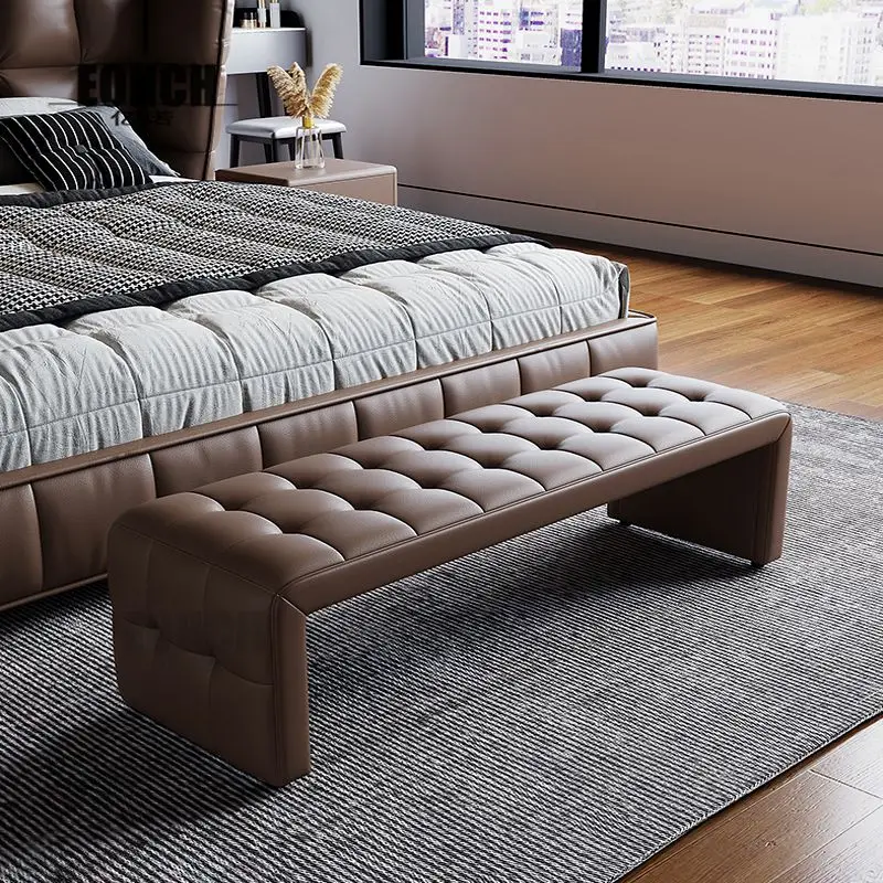 

Мебель для небольших квартир. Легкий роскошный кожаный табурет — современная прикроватная тумбочка и диван, тренд интернет-знаменитостей.