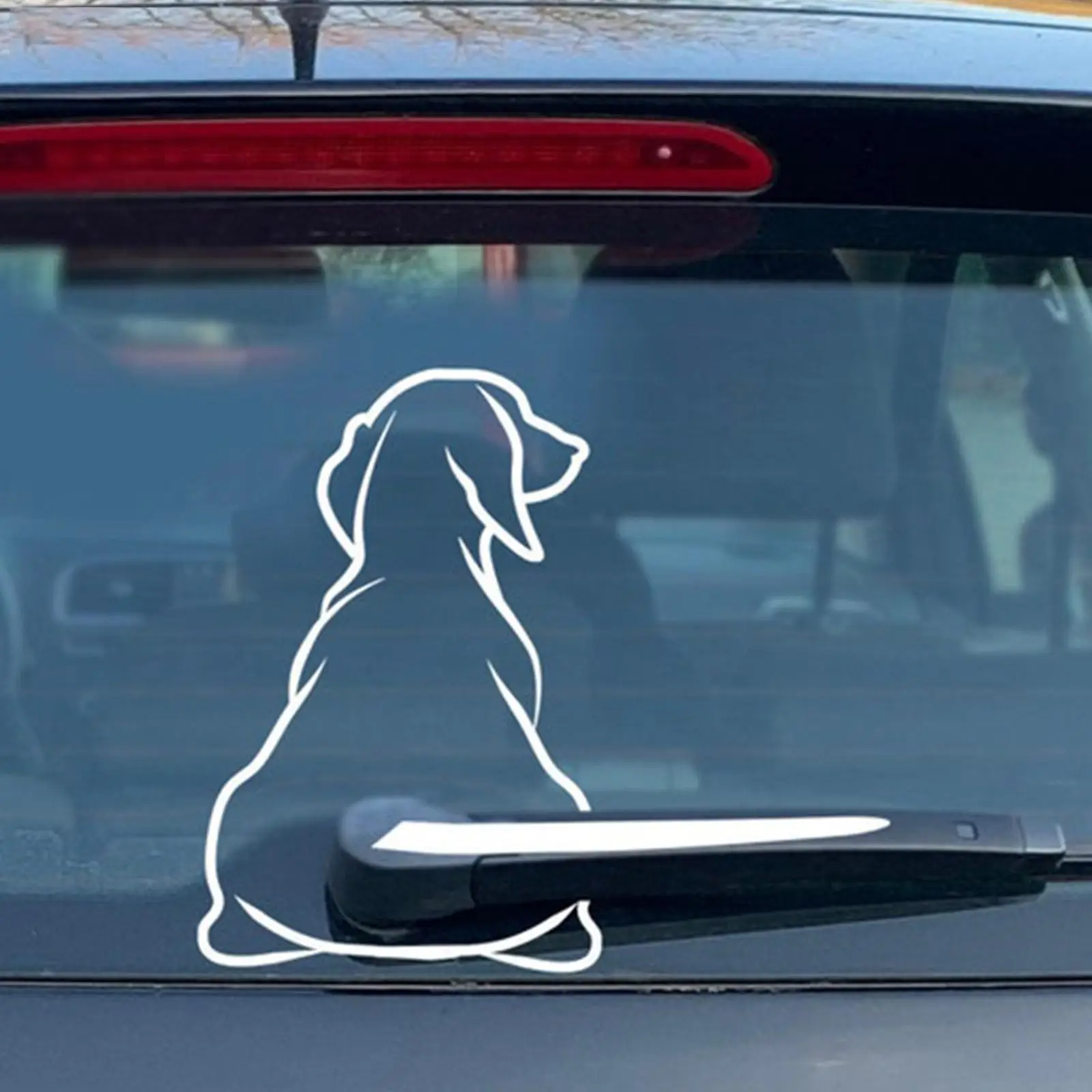 Vinyl Car Sticker Dog Windshield Dogs Sticker Interesting Tail Wiper Decals Removable Murals S1435