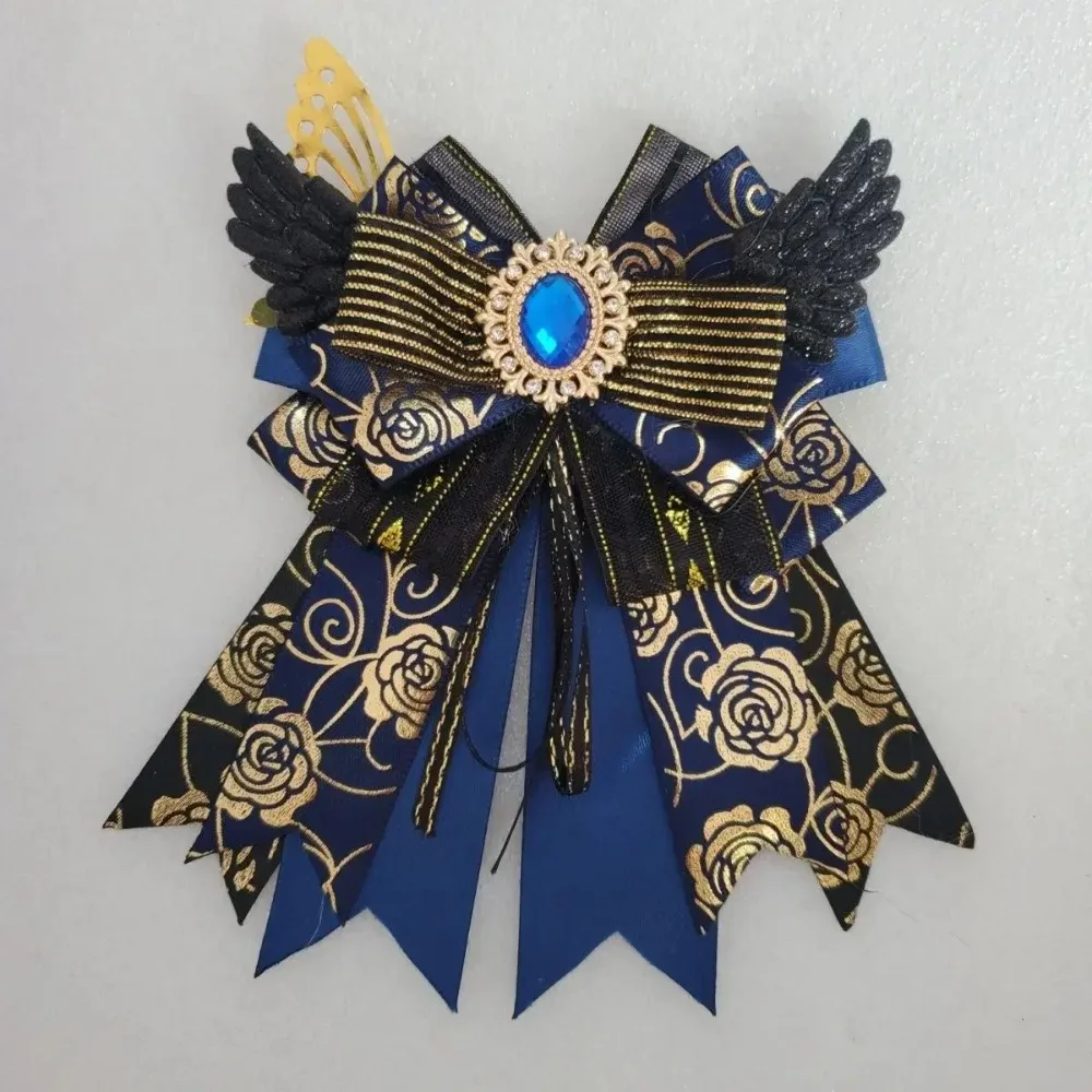 Lolita Accessories Pins Women's BowTies Brooch Ribbon Wings Crystal Handmade Jewelry Gifts for Women Hand Lamp Rope Loops Bow