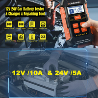 KONNWEI KW520 12V 10A 24V 5A Automatic Car/Truck Battery Tester Charger Lead Acid Car Battery Pulse Repair Tools Battery Detect