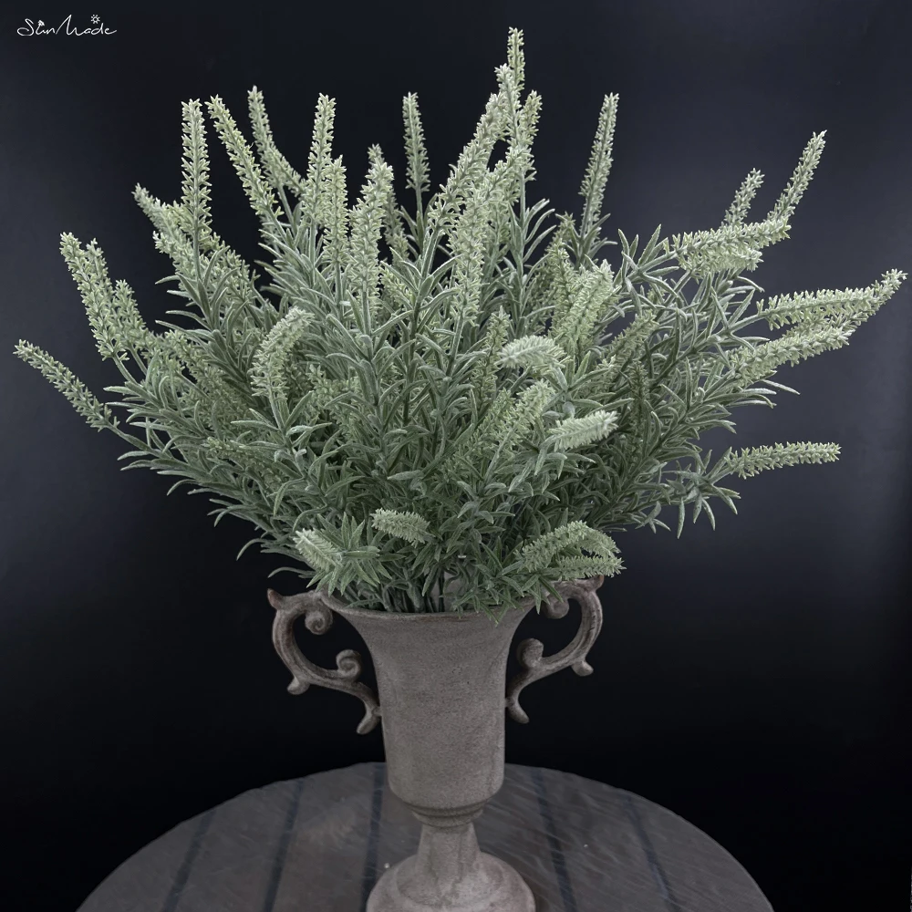 SunMade Ins Flocked Sage Grass Artificial Flowers Home Garden Decor Living Room Decoration Plantas Artificales Mariage Bouquet