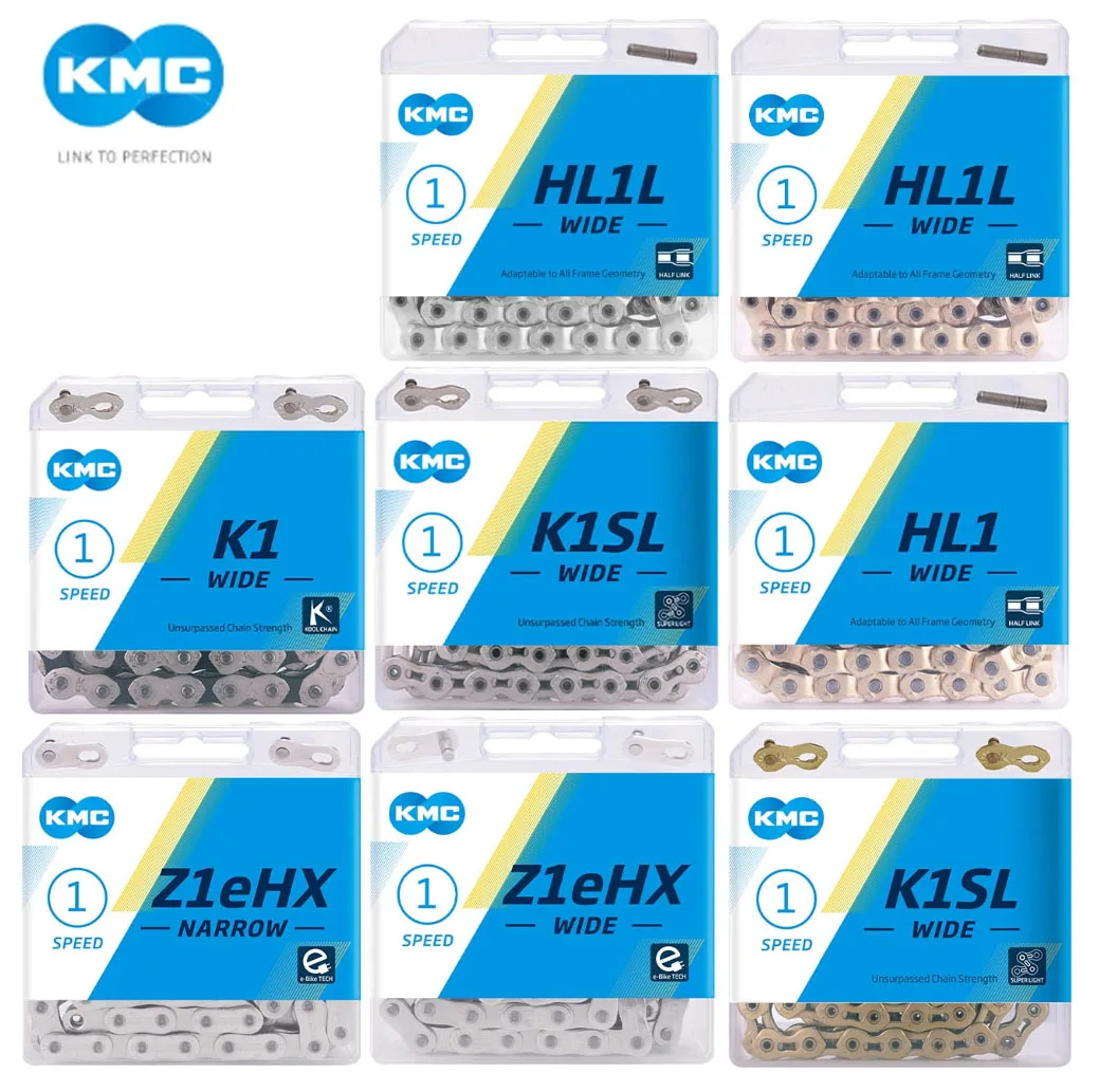 KMC Z1eHX\K1\HL1 BMX سلسلة أحادية السرعة نصف ربط سلسلة عالية القوة سلسلة سرعة واحدة