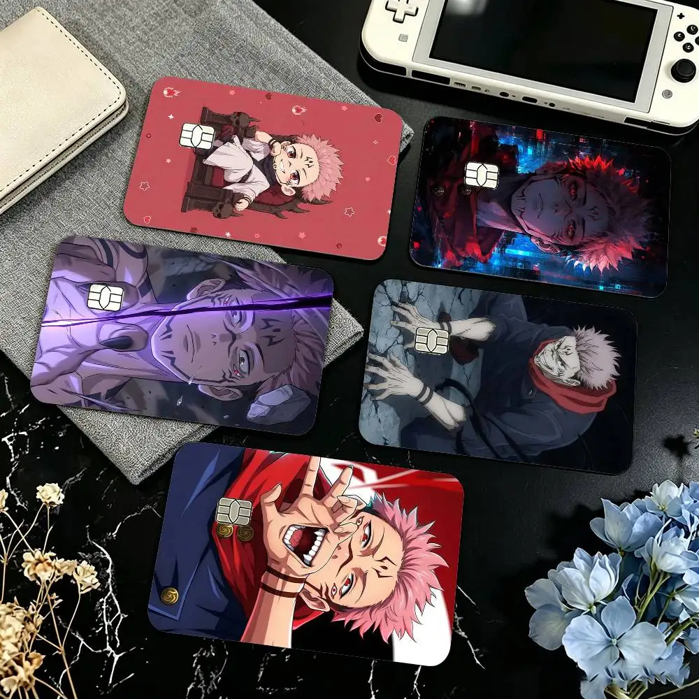 Anime J-Jujutsu Kaisen R-Ryomen Sukuna  Credit Card HD Stickers Game Card Decal Small Chip Waterproof Sticker Gift