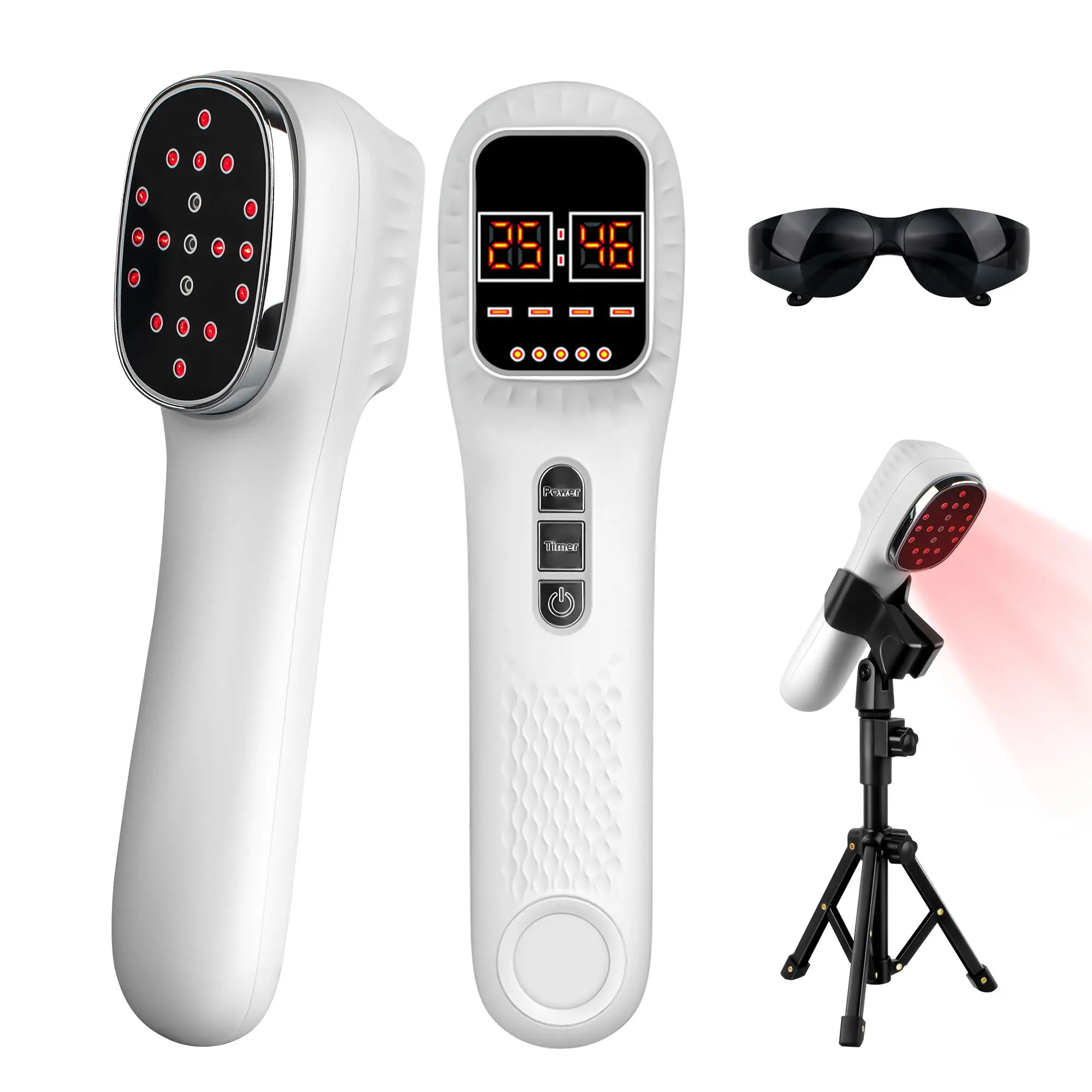 

Портативный лазерный терапевтический аппарат для снятия боли в суставах и мышцах (3x808 нм + 16x650 нм) и омоложения кожи