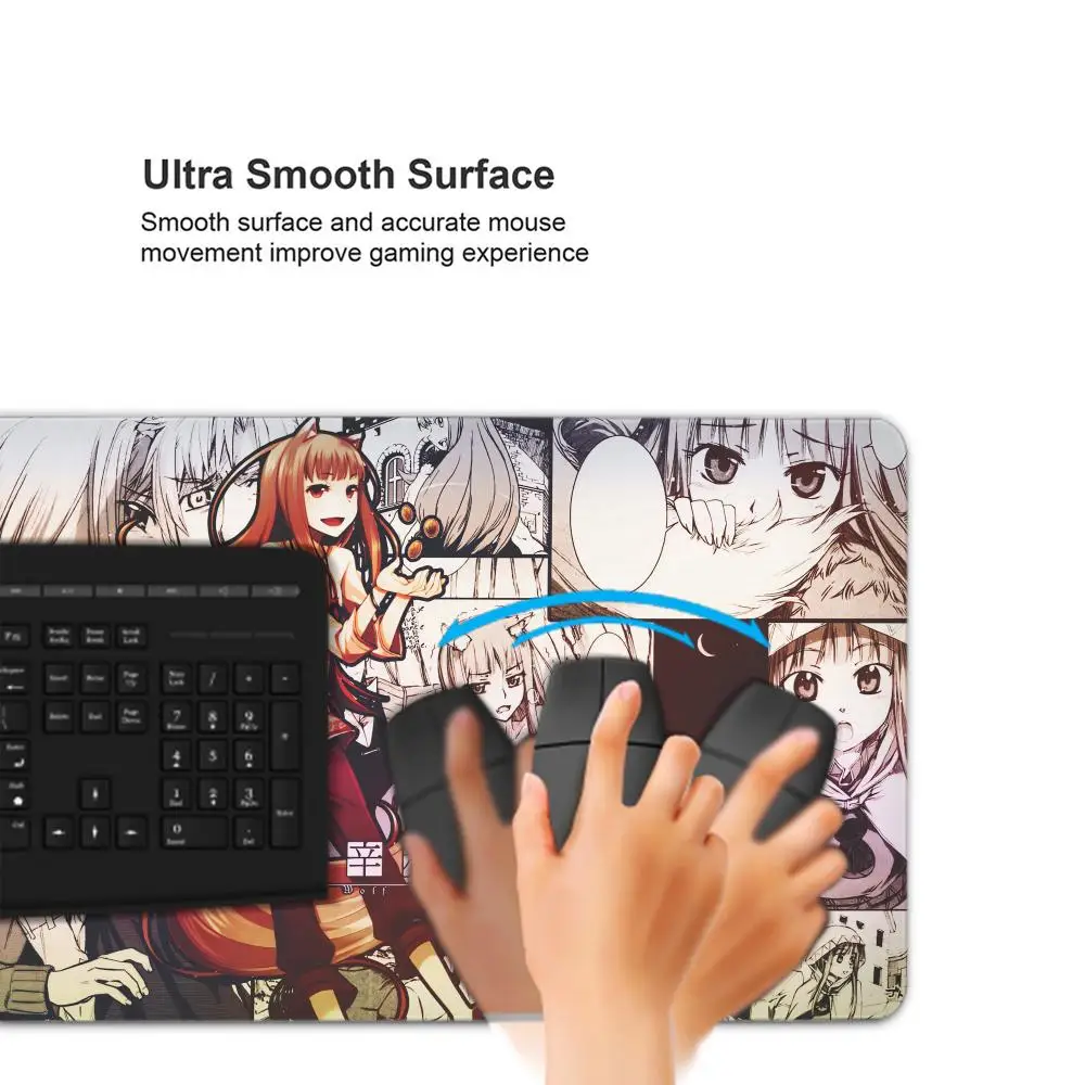 Alas Mouse Spice And Wolf 900X400Mm Alas Mouse Komputer Aksesori Gaming Alas Mouse Permainan Keyboard Kustom Pc Gamer