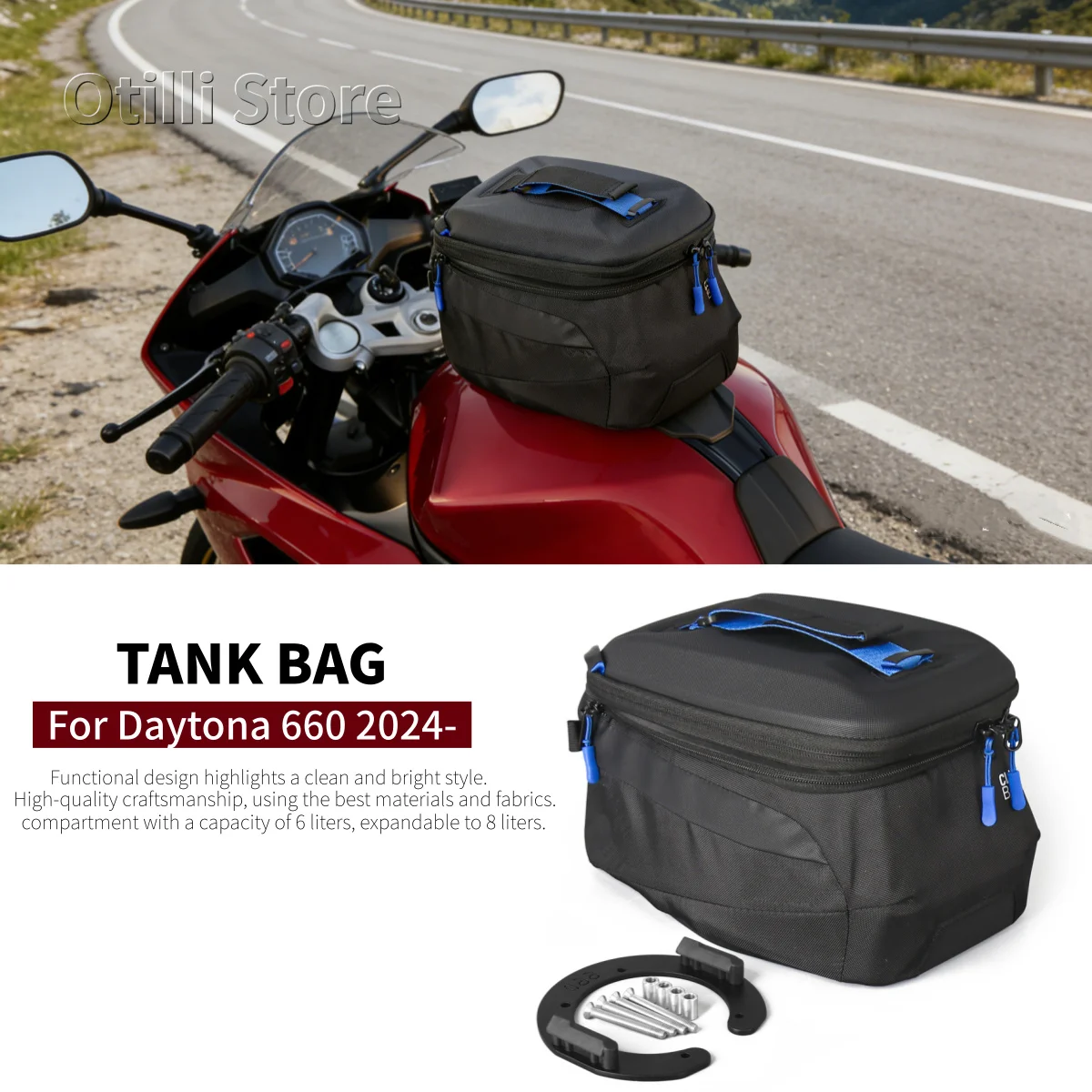 

Motorcycle Accessories For Daytona 660 DAYTONA660 2024 2025 2026 Tank Bag Luggage Storage Bags 6L~8L Fuel Tankbag Waterproof Kit
