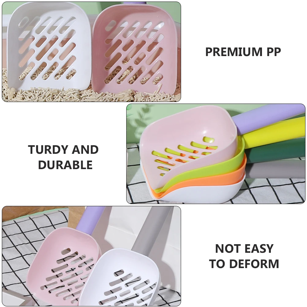 

2pcs Litter Scoop Premium Pp Sturdy Durable Anti-Skid Handle Easy Clump Removal Various Litters Pet Cleaning Tool Pet Cat Sand