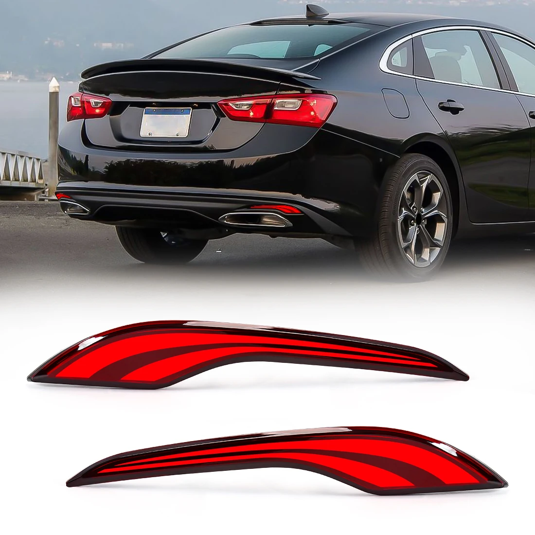 Car Accessories For Chevrolet Malibu XL 2019 2020 2021 2022 2023 Rear Bumper Reflector Light Warning Dynamic Turn Signal Lamp