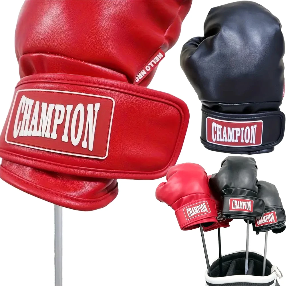 

Golf Club Head Cover Protector Fairway Wood Driver Cover Funny Boxing Glove Shape Headcover PU Material Gift Golf Club HeadCover