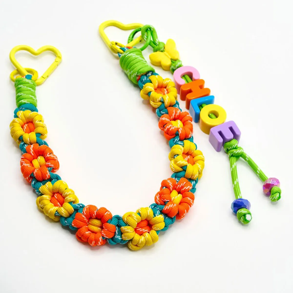 Personalized Acrylic Colorful Letter Hand-Woven Rope Keychain