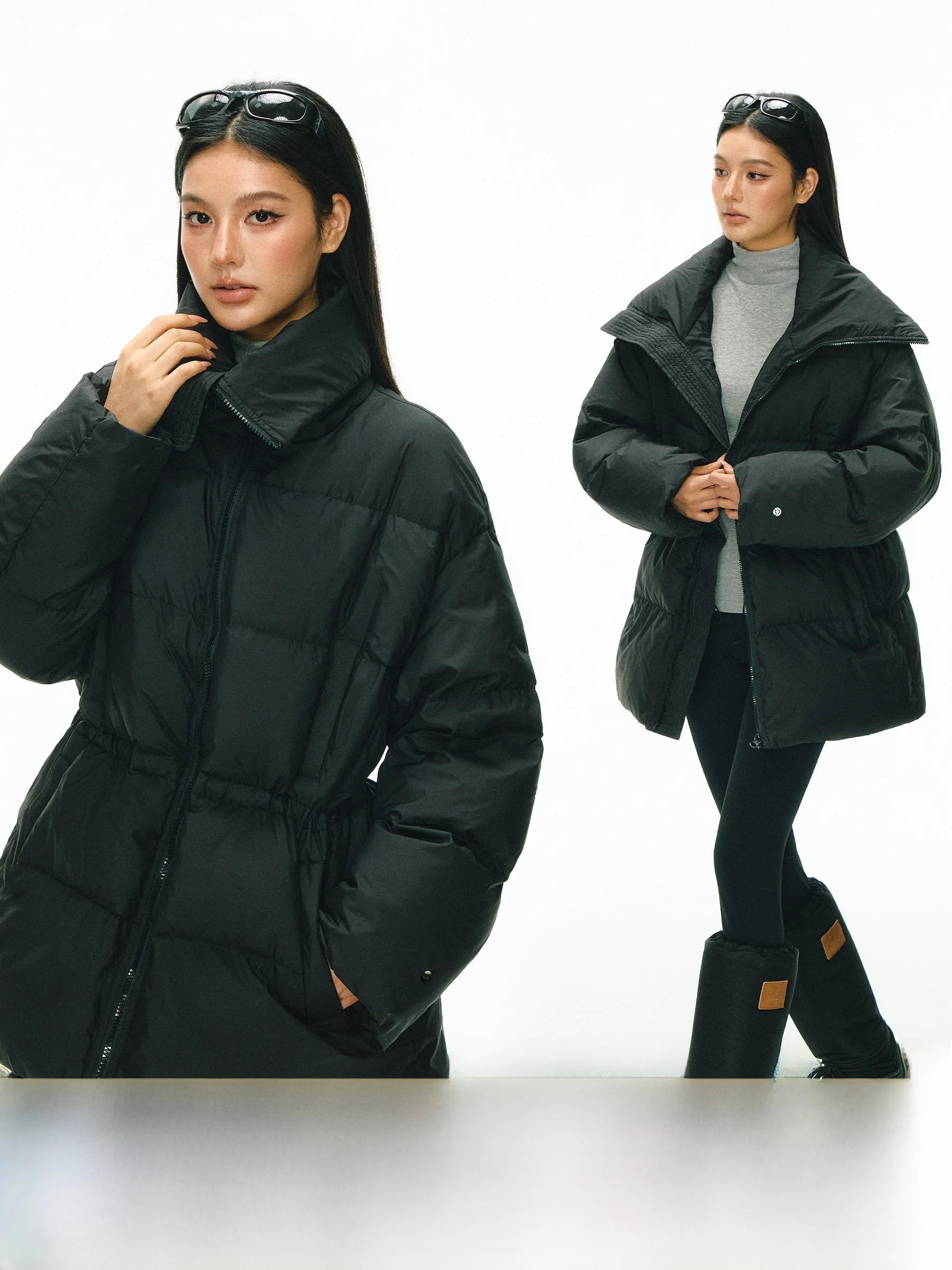 

Ariseism American Retro Sle Mid-Length Women's down Jaet Warm Outerwear Casual Faion 90% White Du down Filling