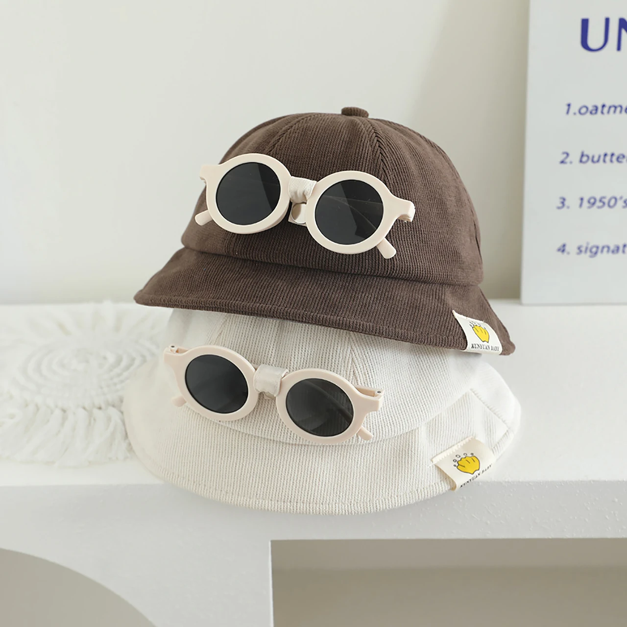 

Детская панама для улицы с отстегивающимися солнцезащитными очками, однотонная, для детей 1-2 лет, с защитой от солнца