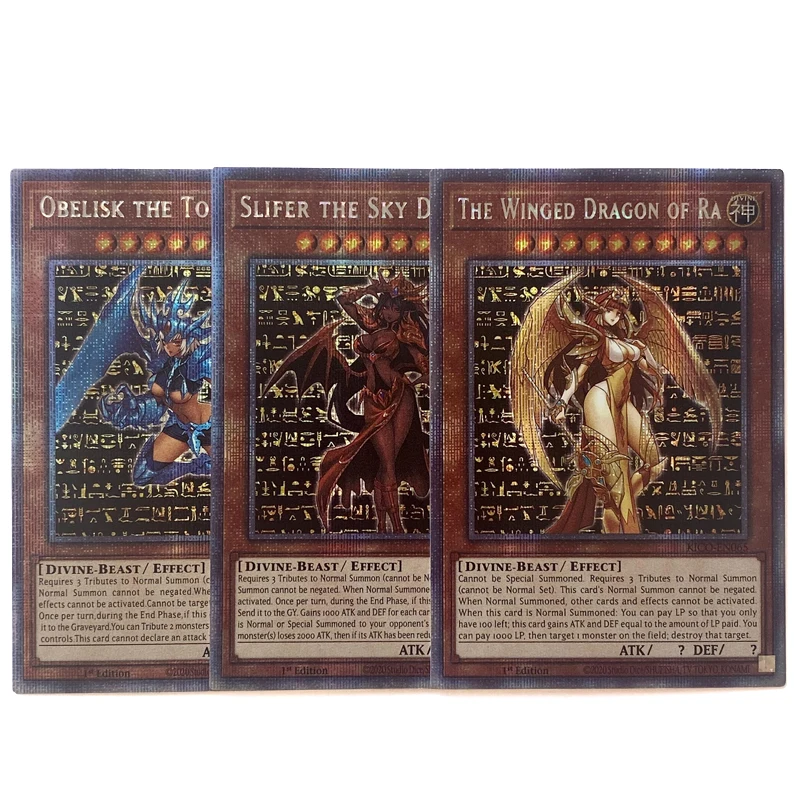 

ORICA YUGIOH DIY Proxy Cards Egyptian God Girl Slifer the Sky Dragon Obelisk the Tormentor The Winged Dragon of Ra Non-Original