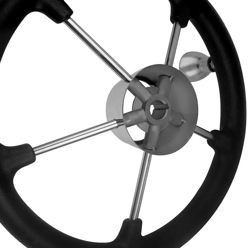 Boat Steering Wheel Center Cap Durable Black Foam Console Replacement Accessories for Small Boat Skiff System