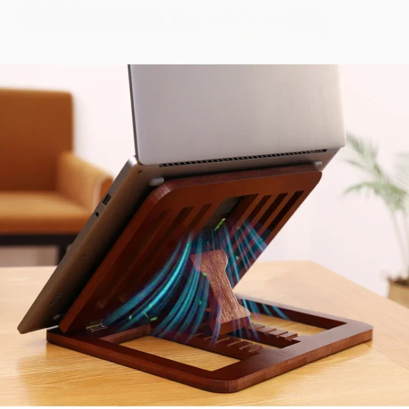 

Bamboo Laptop Stand Folding Lifting Standing Height Increase Laptop Stand Suspended Custom Heat Dissipation Base Desktop Storage