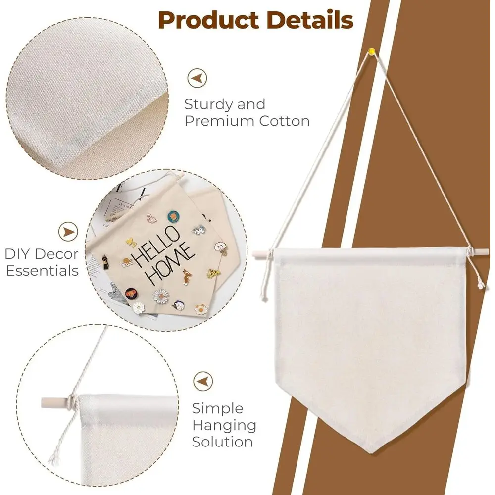 Set of 30 Canvas Banners - Decorative Wall Hangings for DIY Displays and Enamel Pin Collections
