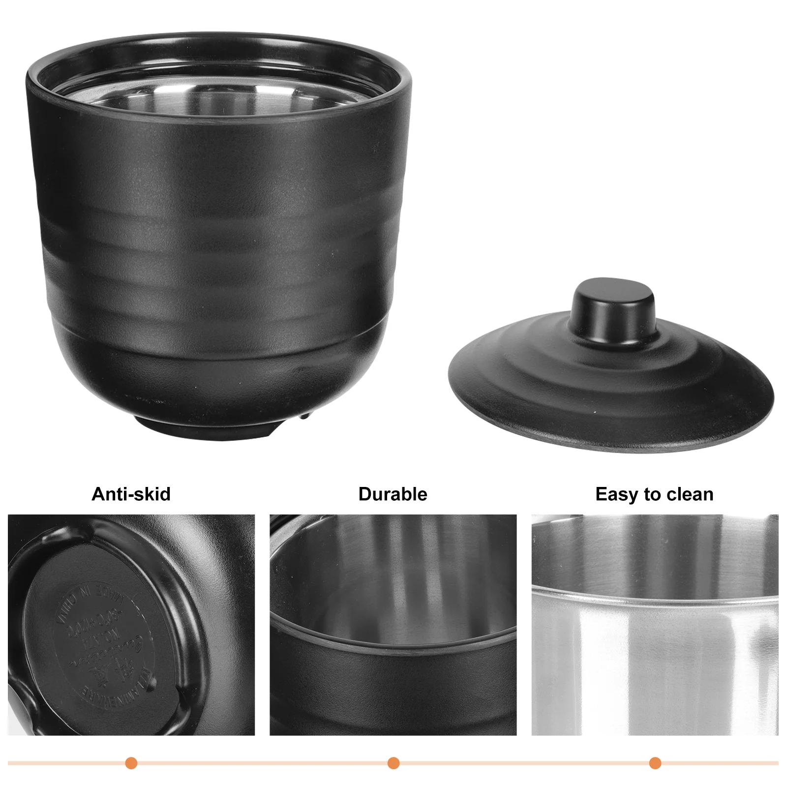 

1 шт., миска для супа в японском стиле, черная пищевая нержавеющая сталь, термостойкая миска для лапши, посуда для ресторана, домашнего шведского стола