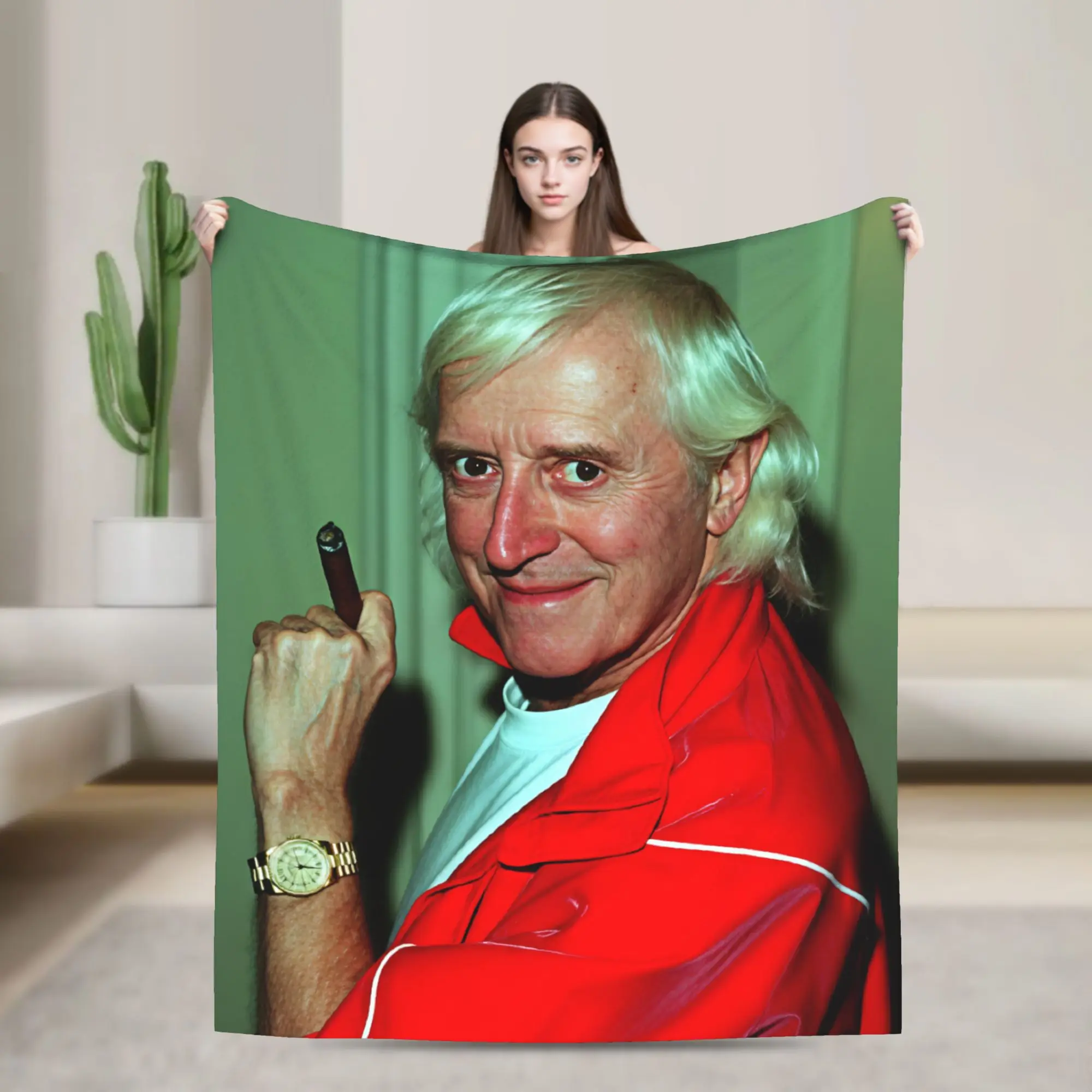 Mantas Jimmy Savile, manta de franela de viaje para sofá, silla, cama, colcha cálida de calidad personalizada, regalo