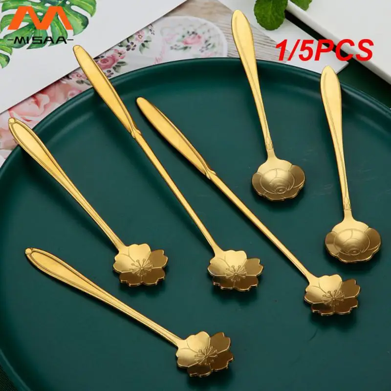 1/5PCS Coffee Mixing Spoon Safe And Healthy Simple And Generous Restore Ancient Ways Stainless Steel Coffee Stirring Spoon