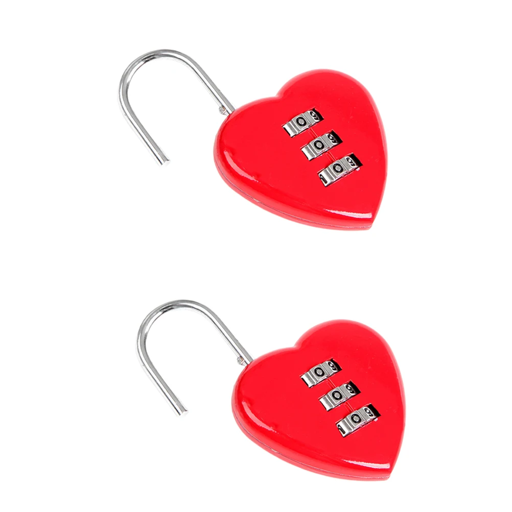 2pcs Heart Shape Code Lock Premium Material Durable Luggage Padlock Combination Password Locks Suitcase Locker Golf