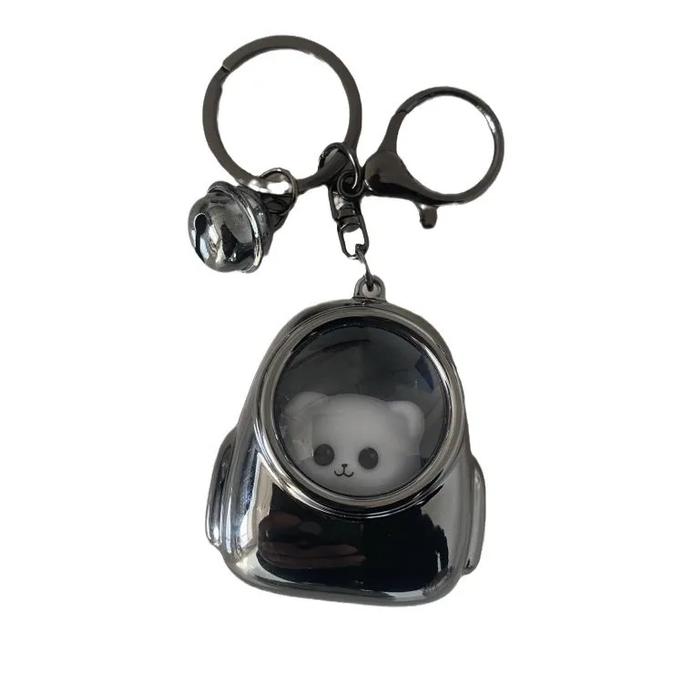 Saco bonito do urso Pequeno Night Light Chaveiros, Kawaii Pendurar Web Celebrity Chaveiro, Corrente chave leve