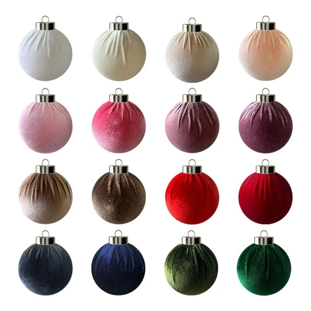 

New Foam Christmas Ball Pendant 6cm Reusable Xmas Tree Charm Velvet Fabric Xmas Tree Ornament Merry Christmas