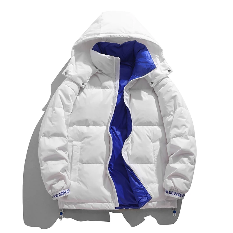 冬のファッションフード付き男性ダウンジャケット屋外快適な暖かいパーカーコート品質厚いジッパー男性服カジュアルオールマッチ