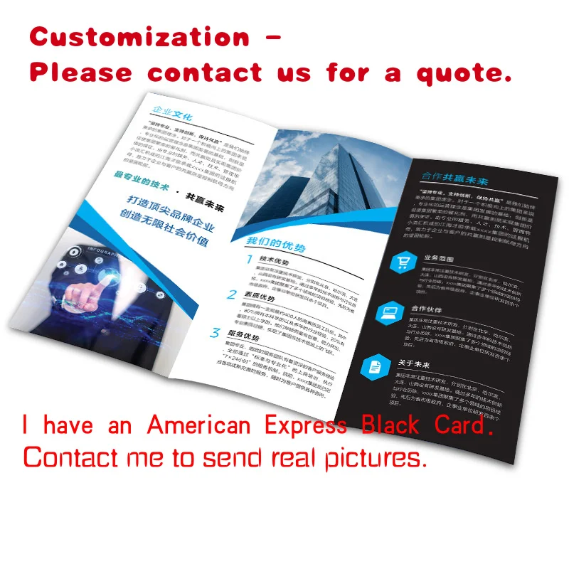 

Изготовленная на заказ. Высококачественная бумага с покрытием 150 г/м2, трехслойная визитная карточка, дешевая индивидуальная флаерная брошь, реклама, бизнес-акция