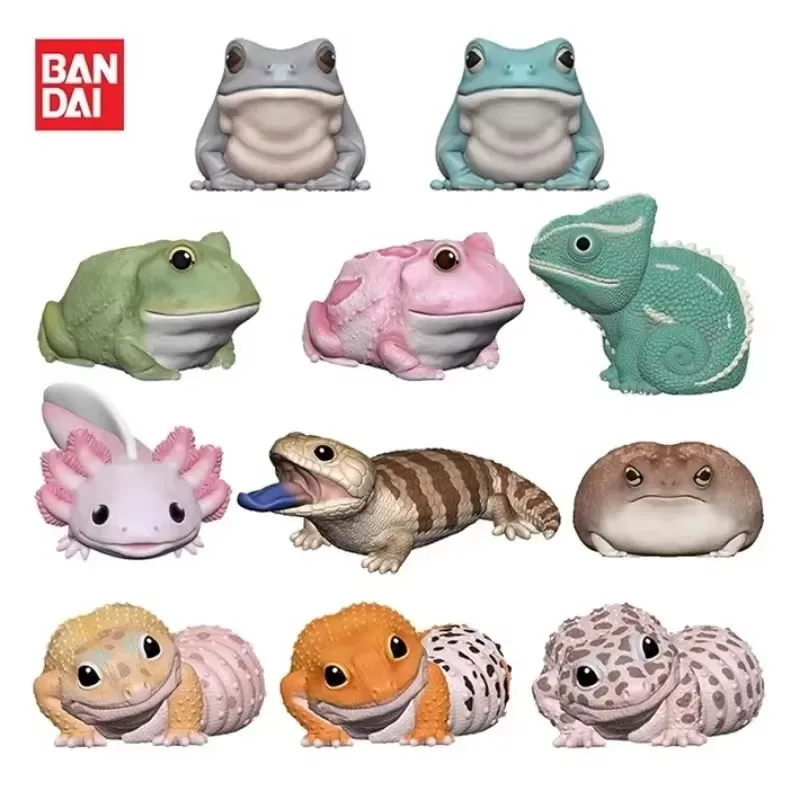 In Stock BANDAI Original CANDY TOY Chameleon Leopard Gecko Lizard Tree Frog Reptile Handheld Toy Anime Figure Toy Gift for Kids