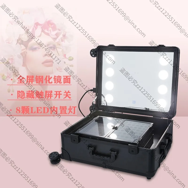 Suitable for Large-capacity Universal Wheel with LED Light Trolley Cosmetic Case Makeup Artist Follow-up Case Studio Toolbox