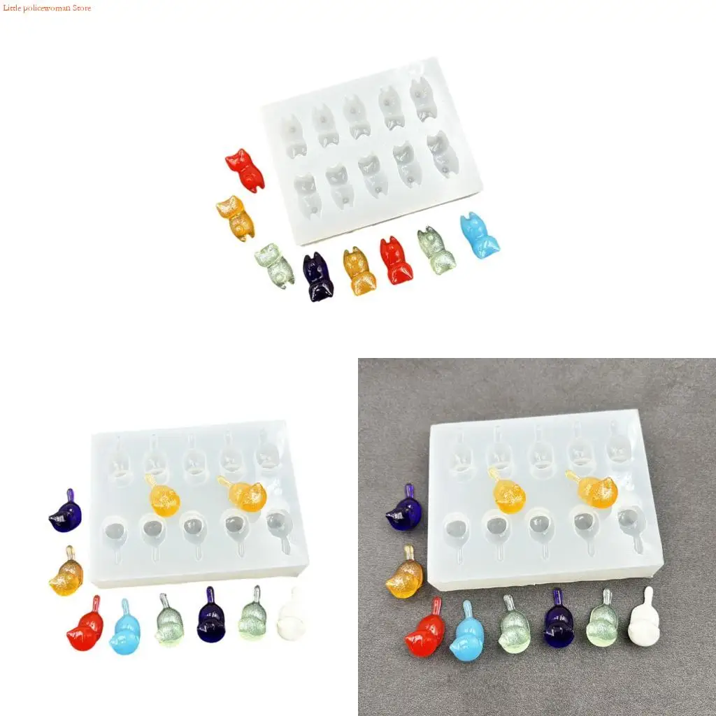 F92D Silicone Mold Creating Miniature Lying Cats Suitable for Jewelry Making Small Craft Projects Featuring Reusable Design