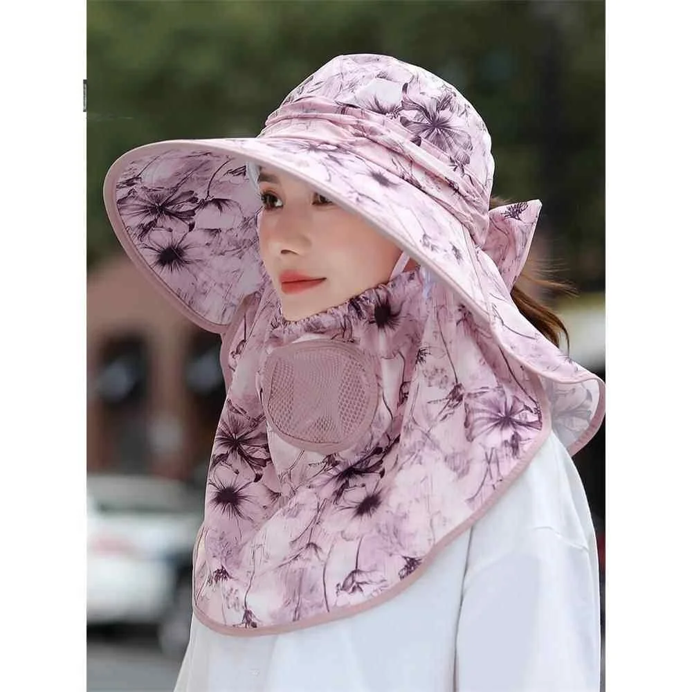

Summer Outdoor Sun Protection Face Covering Hat Fashionable Breathable Thin Tea Picking Cycling Hat Men's Motorbike Accessories
