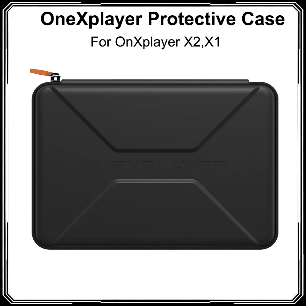 Leather Protective Case for OneXplayer X2 X1 Game Handheld Console Game Accessories Bag Zipper Style Black