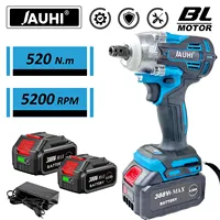 JAUHI 520N.M Torque Brushless Electric Impact Wrench with 388VF Battery 1/2\