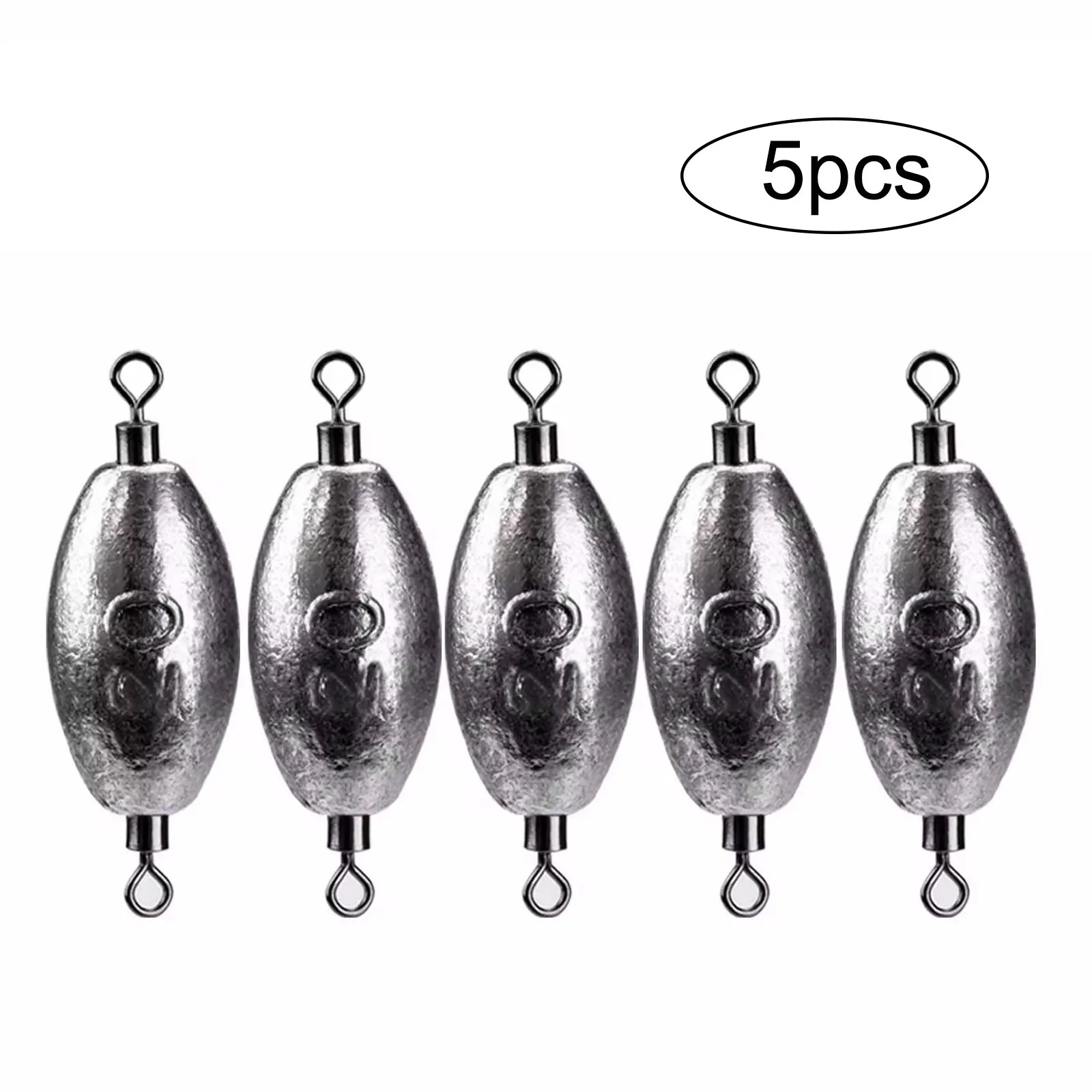 5pcs 20g Fishing Lead Sinkers 15g 30g 40g Egg Shape 360 Rotation Swivels Weight Sinker For Bass Fishing Accessories