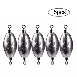 5pcs 20g Fishing Lead Sinkers 15g 30g 40g Egg Shape 360 Rotation Swivels Weight Sinker For Bass Fishing Accessories